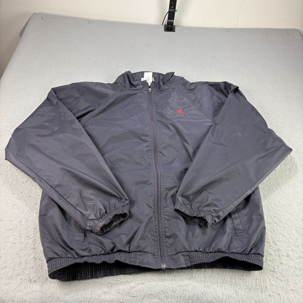 Vintage Adidas Jacket Mens XL Blue Windbreaker Full Zip Lightweight Y2K
